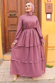 Dark Dusty Rose Hijab Dress 5523KGK - 1