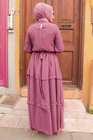Dark Dusty Rose Hijab Dress 5523KGK - 2