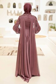  Elegant Dark Dusty Rose Muslim Fashion Evening Dress 2212KGK - 3