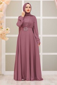  Modern Dark Dusty Rose Hijab Evening Dress 27690KGK - 1