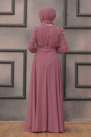  Modern Dark Dusty Rose Hijab Evening Dress 27690KGK - 2