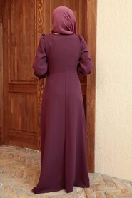  Long Sleeve Dark Dusty Rose Islamic Dress 3309KGK - 2