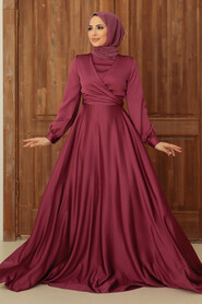  Modern Dark Dusty Rose Hijab Bridesmaid Dress 33871KGK - 1