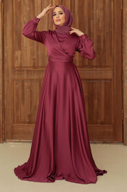  Modern Dark Dusty Rose Hijab Bridesmaid Dress 33871KGK - 2