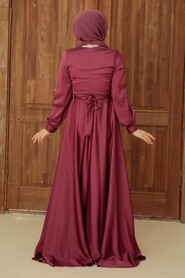  Modern Dark Dusty Rose Hijab Bridesmaid Dress 33871KGK - 3