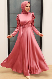  Luxorious Dark Dusty Rose Modest Islamic Clothing Evening Dress 4570KGK - 1