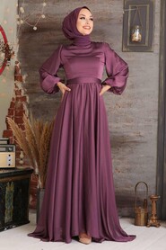  Elegant Dark Dusty Rose Islamic Clothing Evening Gown 5215KGK - 1