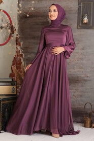  Elegant Dark Dusty Rose Islamic Clothing Evening Gown 5215KGK - 2
