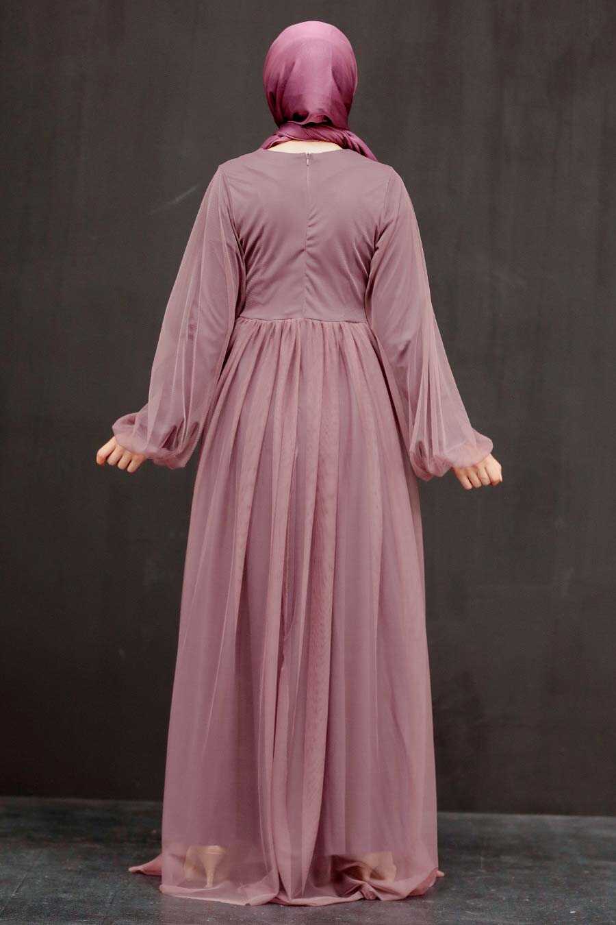 Neva Style - Stylish Dark Dusty Rose Modest Evening Gown 54230KGK