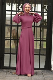  Plus Size Dark Dusty Rose Hijab Engagement Dress 5470KGK - 1