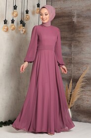  Plus Size Dark Dusty Rose Hijab Engagement Dress 5470KGK - 2