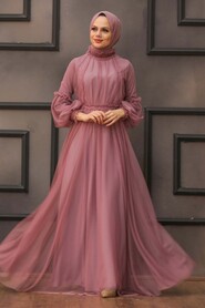  Luxorious Dark Dusty Rose Muslim Wedding Gown 5474KGK - 1