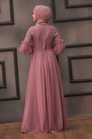  Luxorious Dark Dusty Rose Muslim Wedding Gown 5474KGK - 4