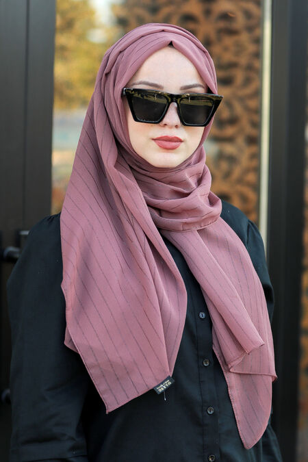 Dark Dusty Rose Hijab Shawl 7549KGK - NEVA STYLE