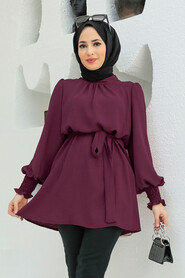 Dark Dusty Rose Hijab Tunic 3795KGK - NEVA STYLE