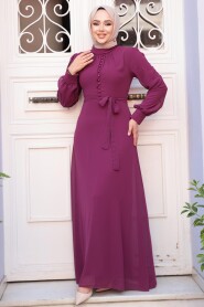 Dark Fuchsia Hijab Dress 2703KF - 3