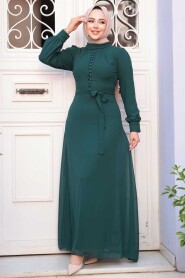Dark Green Hijab Dress 2703KY 