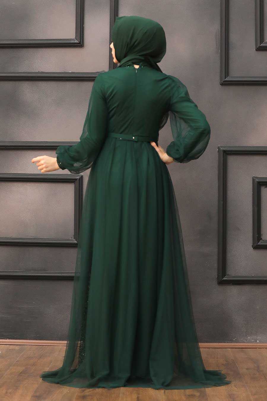 Neva Style - Luxorious Dark Green Islamic Evening Gown 5383KY