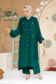 Dark Green Plus Size Dual Suit 12082KY - 3