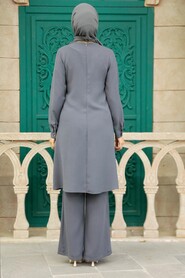 Dark Grey Hijab Double Suit 52301KGR - 4