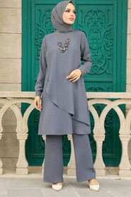 Dark Grey Hijab Double Suit 52301KGR - 3