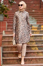 Dark Grey Hijab Tunic 1166KGR - 1