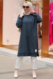 Dark Grey Hijab Tunic 30645KGR - 1
