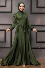  Long Dark Khaki Muslim Prom Dress 25130KHK - 1