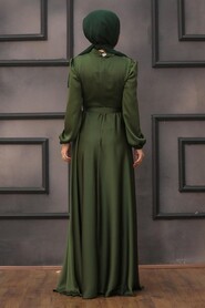  Long Dark Khaki Muslim Prom Dress 25130KHK - 4