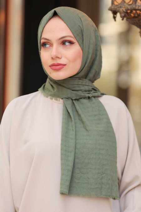 Dark Khaki Hijab Shawl 50680KHK - NEVA STYLE