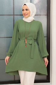 Dark Khaki Hijab Tunic 41022KHK - 1