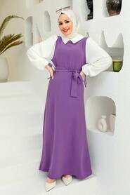 Dark Lila Hijab Dress 1317KLILA - 4