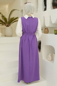Dark Lila Hijab Dress 1317KLILA - 5