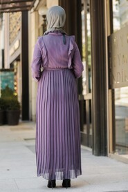 Dark Lila Hijab Dress 2413KLILA - 2