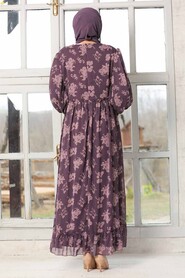Dark Lila Hijab Dress 51632KLILA - 4