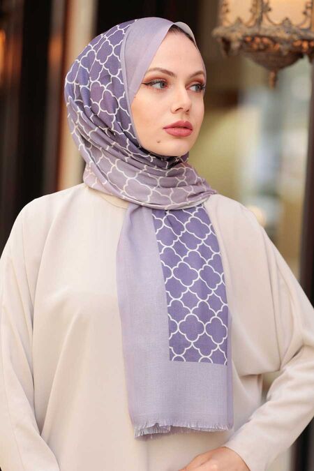 Dark Lila Hijab Shawl 50172KLILA - NEVA STYLE
