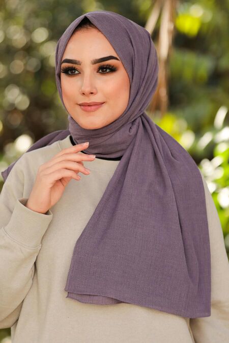 Dark Lila Hijab Shawl 7563KLILA - NEVA STYLE