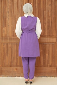 Dark Lila Hijab Suit Dress 13180KLILA - 3