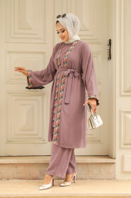 Dark Lila Hijab Triple Suit 51910KLILA - 3