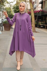 Dark Lila Hijab Tunic 24460KLILA - 1
