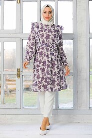 Dark Lila Hijab Tunic 41332KLILA - 2