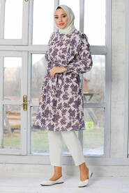 Dark Lila Hijab Tunic 41332KLILA - 3