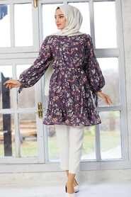 Dark Lila Hijab Tunic 41442KLILA - 1