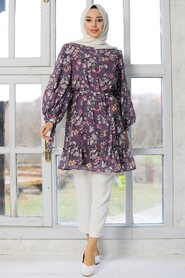 Dark Lila Hijab Tunic 41442KLILA - 2