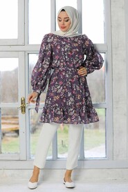 Dark Lila Hijab Tunic 41442KLILA - 3