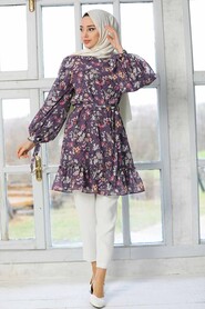 Dark Lila Hijab Tunic 41442KLILA - 4