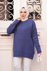 Dark Lilac Modest Knit Sweater Tunic 55551KLILA - 2