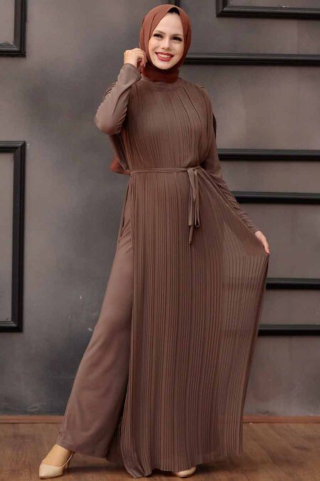 Dark Mink Hijab Overalls 30120KV - NEVA STYLE