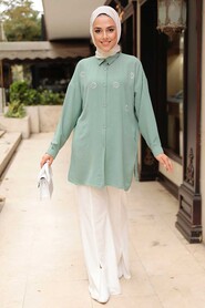 Dark Mint Hijab Tunic 3792KMINT - 1