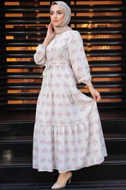Dark Salmon Pink Hijab Dress 11229KSMN - 1